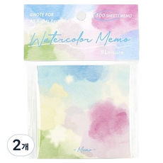 로이 수채화 그라데이션 모니터 메모지, A02, 2개, 100매