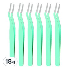 바움미루 속눈썹 핀셋 노출 팁, 18개, 민트