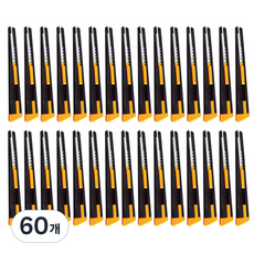 신파 스테이셔너리 락 커터칼, 블랙, 60개