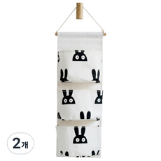 Market感性 北歐風格亞麻3格收納袋, 2個