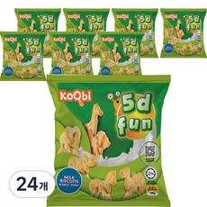 5D 동물모양 비스켓 밀크 과자, 108g, 24개
