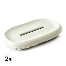 Kitchen Factory 粉彩矽膠乾爽方形肥皂架, 象牙白, 2個