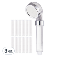 켄타 수압상승 필터샤워기 + 마이크로필터 12p 세트, 3개, 혼합색상