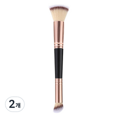 딥톡 메이크업 컨투어 쉐딩 양면 브러쉬 DT0631, 2개, 로즈골드