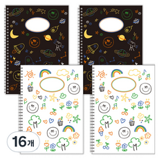 Bfancy B-Kids 小學微笑無線綜合本 練習本筆記本, 16個, 混合色