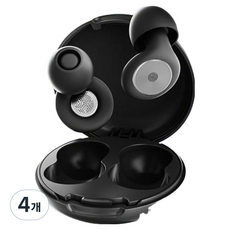 舒適小店 矽膠睡眠耳塞 黑色, 4個, 2入