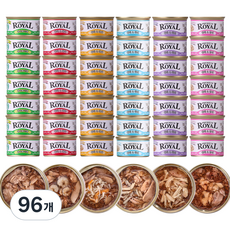 펫스토리로얄 프리미엄 캔 사료, 혼합 6종, 85g, 96개