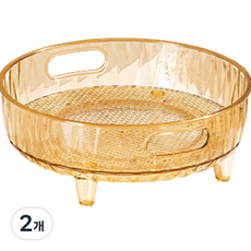 다퍼세일즈 투명 화장품 다용도 정리함 회전형, 옐로우, 2개