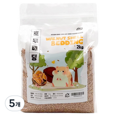 기화 햄스터 호두모래 소프트 베딩, 5개, 2kg