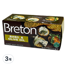 Dare Breton 鹹餅乾 羅勒與橄欖油風味, 112g, 3盒