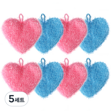 이와이엔스토리 버블킹 하트 수세미 2종 x 4p 세트, 5세트