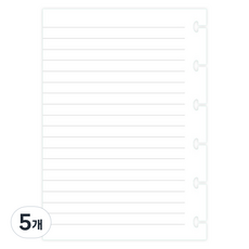 motemote 6孔活頁夾 橫線 DIY 手帳 筆記本 內頁, 20張, 5個