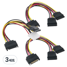 Coms SATA 15Pin 電源擴充 Y型線 IDE + F x 2 to M 2p 套組 CP125, 3套, 20cm