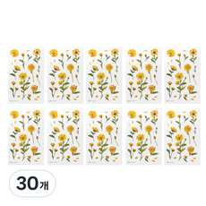 Appree 壓花貼紙, 金盞花, 30個
