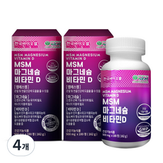 한국바이오셀 MSM 마그네슘 비타민D 162g, 4개, 180정