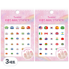 2 件迷你兒童指甲貼套裝, T011, T012, 3組