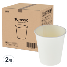 Tamsaa 高磅數無印刷紙杯 210ml, 2個, 1000入