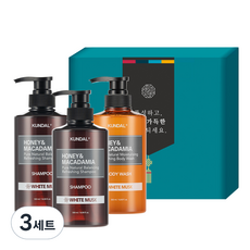 쿤달 헤어바디 3구 명절선물세트 D 화이스머스크향, 3세트