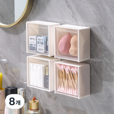 solve living 免鑽孔黏貼式迷你收納盒, 白色, 8個