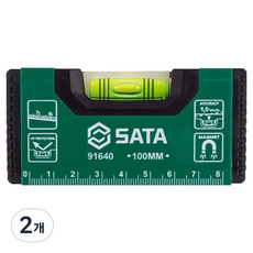 사타 고강도 자석 수평자 91640 100mm, 2개