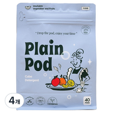 플레인팟 식기세척기 큐브 세제 40p, 400g, 4개