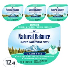 내추럴발란스 LID 캣 푸드 수제 브로스 컵캔 4p, 닭고기&호박, 78g, 12개