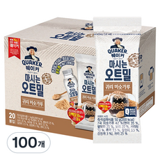퀘이커 마시는 오트밀 귀리미숫가루 낱봉팩, 50g, 100개