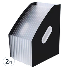 Cozywell 手風琴式文件整理 文件架 立架 13格 直立式, 黑色, 2個