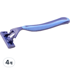 Blue Market 3 層一次性剃須刀藍色, 4個, 1入