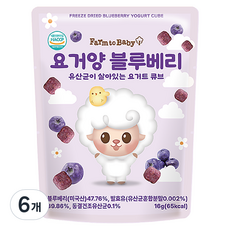 팜투베이비 유아용 요거양 요거트 큐브, 블루베리, 16g, 6개