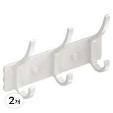 더플로우커머스 프리미엄 모던 무광 다용도 인테리어 행거 3코, 화이트, 2개