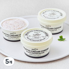 밀키요 크림치즈 블랙페퍼베이컨, 100g, 5개, 3개입
