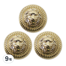 Button King 東大門鈕扣王 高級金屬巴爾曼獅子鈕扣 15mm, 9個, 金色