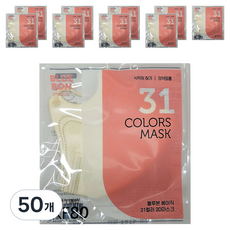 블루본 베이직 투디 마스크 소형 KF80, 1개입, 50개, 코코넛화이트
