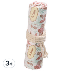 알로데 캔버스 리드 커튼 색연필 파우치 12색 23 x 20 cm, 11 핑크철탑, 3개