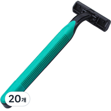 藍色市場不銹鋼一次性剃須刀綠色, 20個, 1入