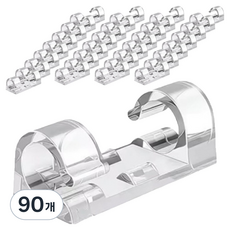 ender 黏性佳電線整理固定夾, 透明, 90個