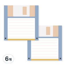 Walgadaks 軟碟片復古便利貼, SKY, 6個