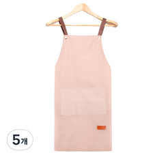 키에 파스텔 심플 베이직 H형 방수 앞치마, 핑크, 5개