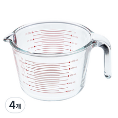 comet 多用途耐熱玻璃量杯, 透明色, 4個, 1000ml