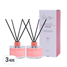 로맨띠끄 퍼퓸 파스텔 디퓨저 200ml x 2p + 섬유스틱 8p 세트, 러브미, 400ml, 3세트