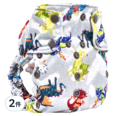 Smart Bottoms 防水尿布兜, 100% PUL防水層聚酯, 成長型 (4.5 - 16公斤), Dragon Dreams, 2件