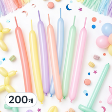 리드홈 260S 고품질 라텍스 마카롱 요술 막대 풍선, 랜덤발송, 200개
