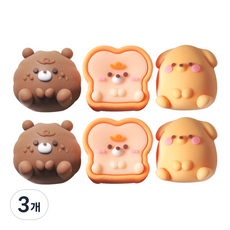 迷你橡皮擦 6入, 麵包坊, 3個