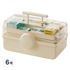 Rediello 小型急救箱 化妝品收納盒 象牙白, 6個