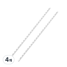 오빌 25피치 싱글 찬넬 기둥 크롬, 화이트, 4개