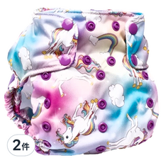 Smart Bottoms Dream Diaper 2.0 布尿布 成長型, 4.5 - 16 kg, Chasing Rainbows, 2件