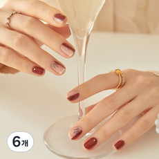 Nana Project 凝膠指甲貼, 酒紅葉, 6個