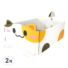 데이소이 고양이 큐트네코 상자형 스크래쳐, 삼색냥, 2개