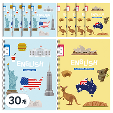 영아트 초등 스프링 노트 넓은 칸 영어, 랜덤 발송, 30개